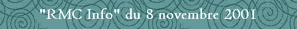 "RMC Info" du 8 novembre 2001